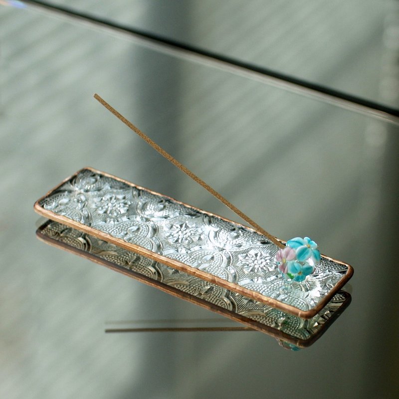 玻璃线香座 /花插 蓝紫琉璃球 - 蜡烛/烛台 - 其他材质 多色