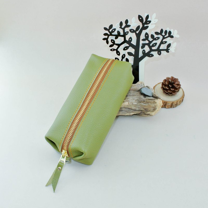 ♪。文青好气质。♫ – 笔袋 / 化妆包 / 小物包 - 铅笔盒/笔袋 - 真皮 绿色