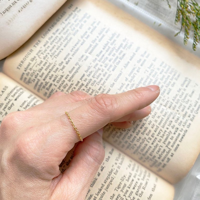 //隔壁有小姐// 14KGP 尖晶石_可调式链戒 隐藏线戒_玛黑夫人 - 戒指 - 半宝石 金色