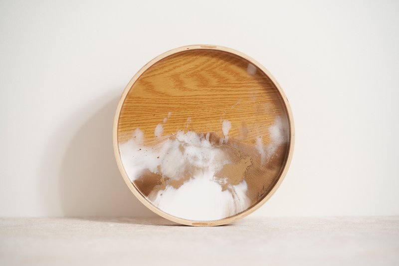 33Creations Resin art 钻瓷树脂 | 曲木托盘 | 喝采 (Pure) - 托盘/砧板 - 树脂 白色