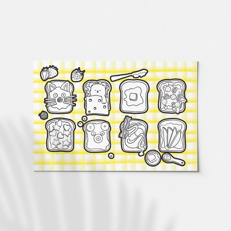 Toast Coloring 镂空贴纸 可着色 - 贴纸 - 纸 