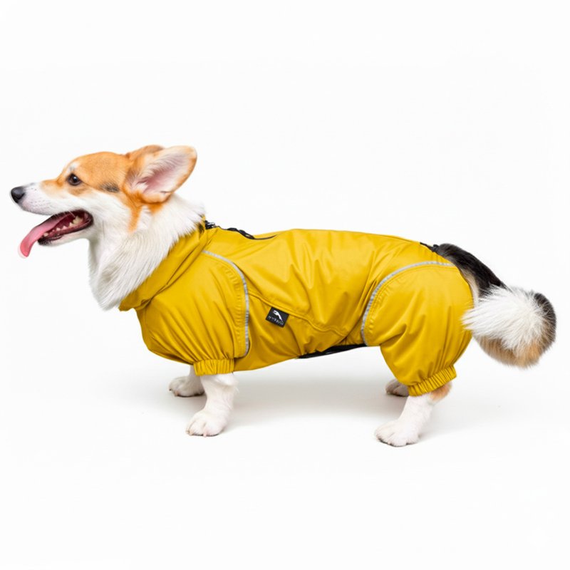 PETT2GO 柯基专属透气机能雨衣 - 衣/帽 - 聚酯纤维 黄色