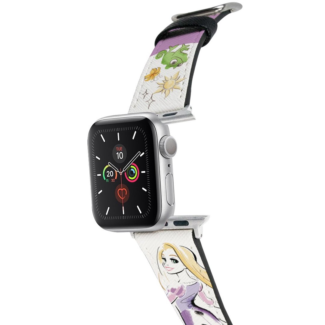 【Hong Man】迪士尼系列  Apple Watch 皮革表带 手绘风乐佩公主 - 表带 - 人造皮革 紫色