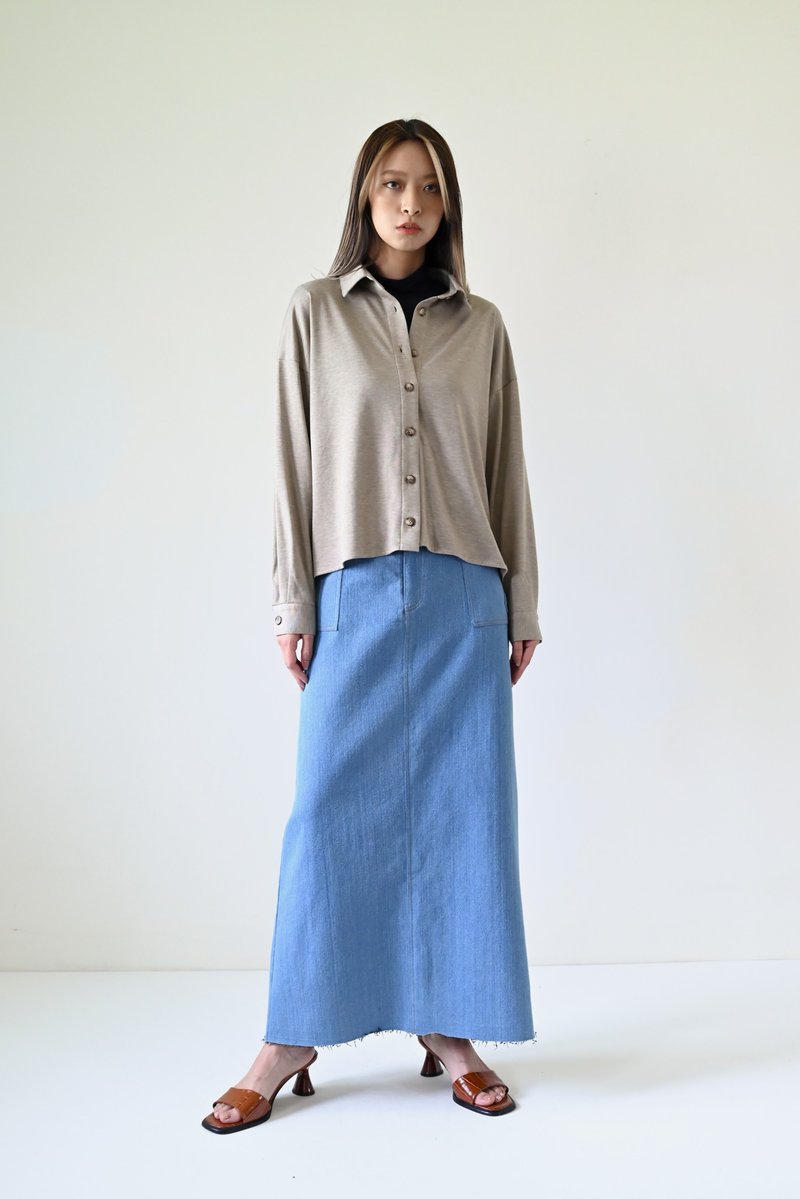 Shan Yong 针织开襟宽松版型长袖上衣(两色) - 女装上衣 - 棉．麻 