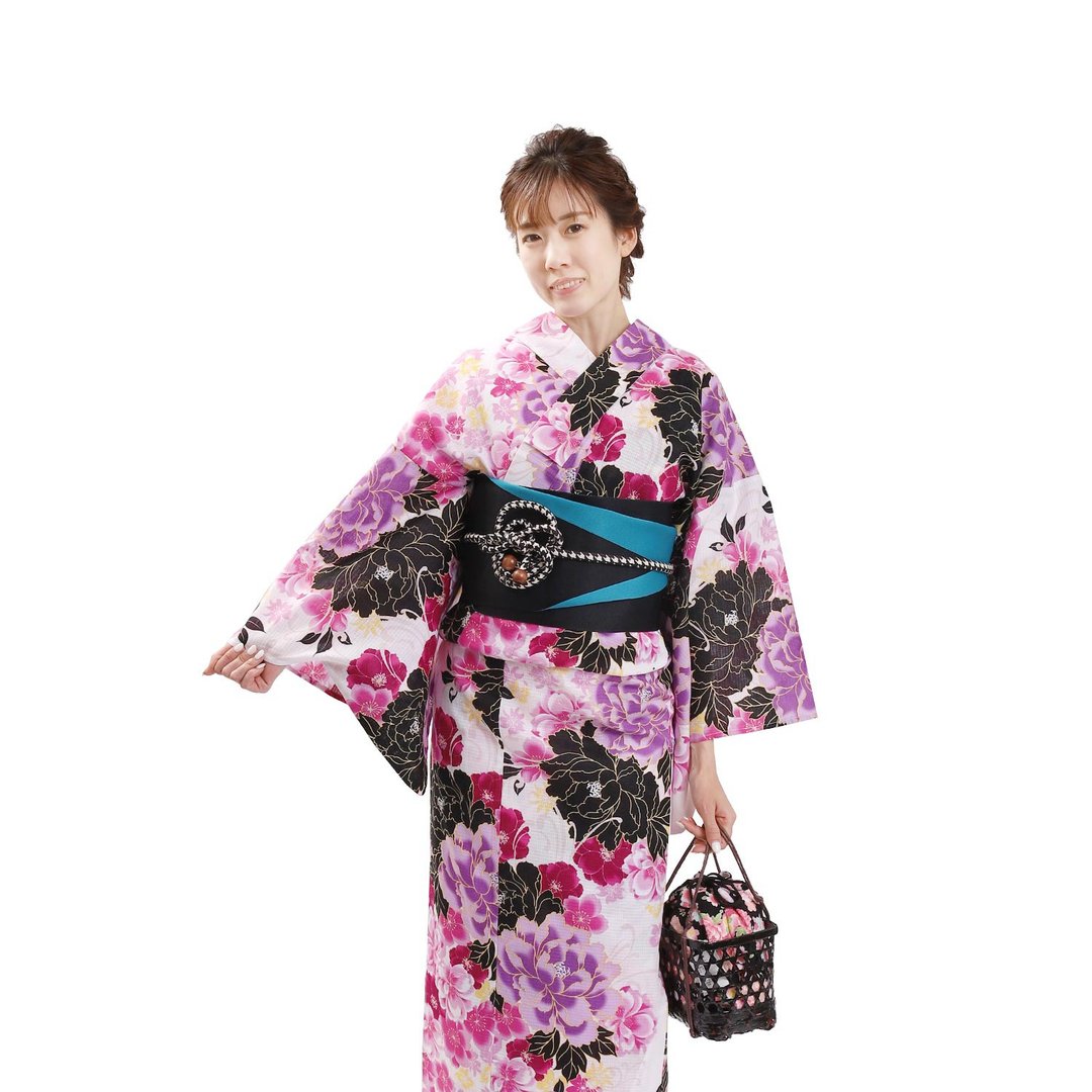 日本 和服 梭织 浴衣 女性 浴衣 腰封 2件组 F x22-03 yukata - 其他 - 棉．麻 白色