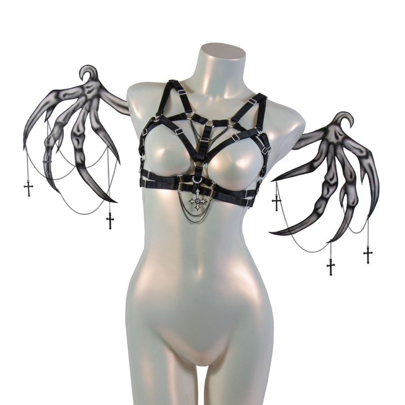 龙背带上衣银黑 - 其他 - 其他材质 黑色