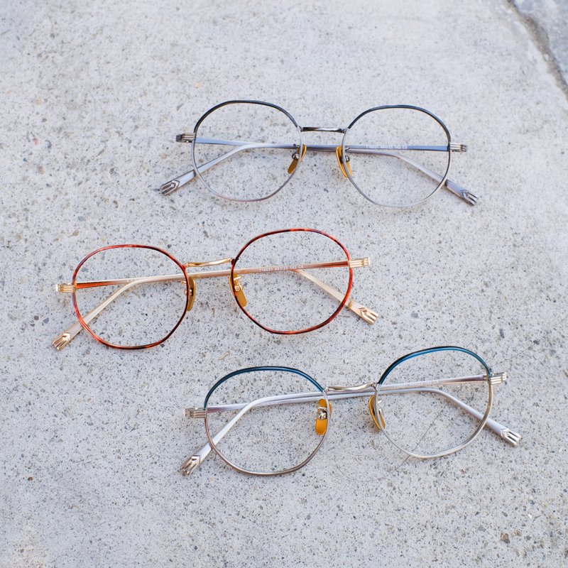 【目目商行】精致钛金属六角细框 钛金属鼻垫 止滑鼻垫设计框 - 眼镜/眼镜框 - 其他金属 