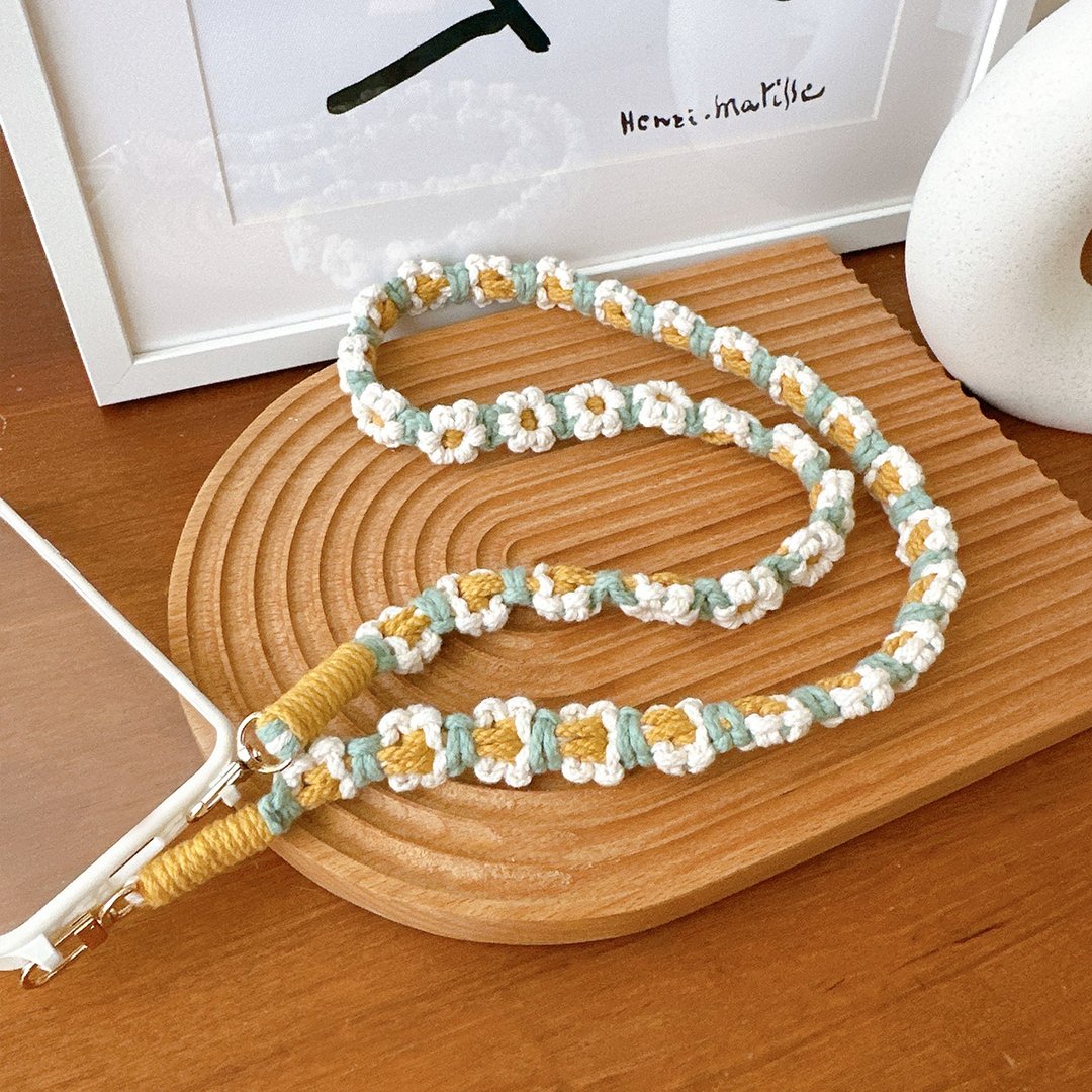 小花造型编织手机挂绳_自由配色 - 编织/羊毛毡/布艺 - 棉．麻 