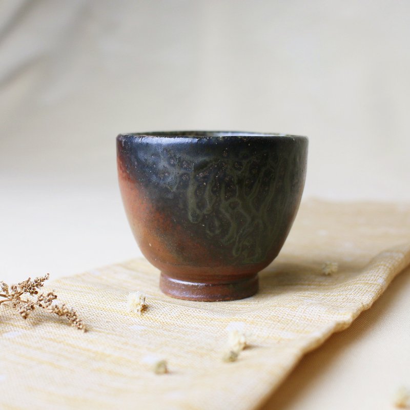 高握杯 灰釉彩 新彩烧 柴烧陶艺 手作作品 | 圭窑 礼物 杯具 - 茶具/茶杯 - 陶 绿色