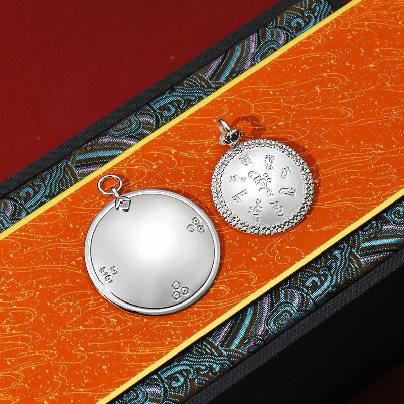 【长寿银镜】【作明佛母银镜】祈福护身吉祥S925银镜 - 摆饰 - 贵金属 