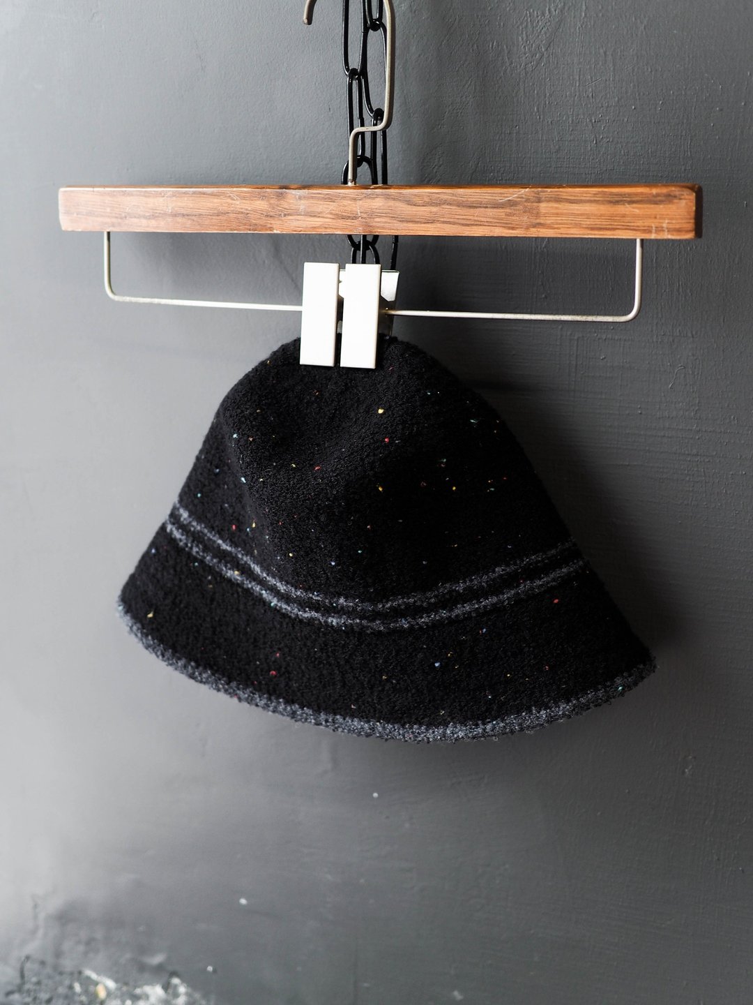 徳岛星空碎点冬季滚条 毛料古董编织淑女帽 picture hat / cloche - 帽子 - 聚酯纤维 黑色