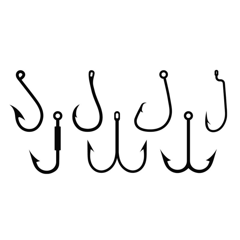 Fish hook svg, fishing hook svg, fish hook pdf, fishing hook pdf, Cricut, SVG - 图文模板设计 - 其他材质 