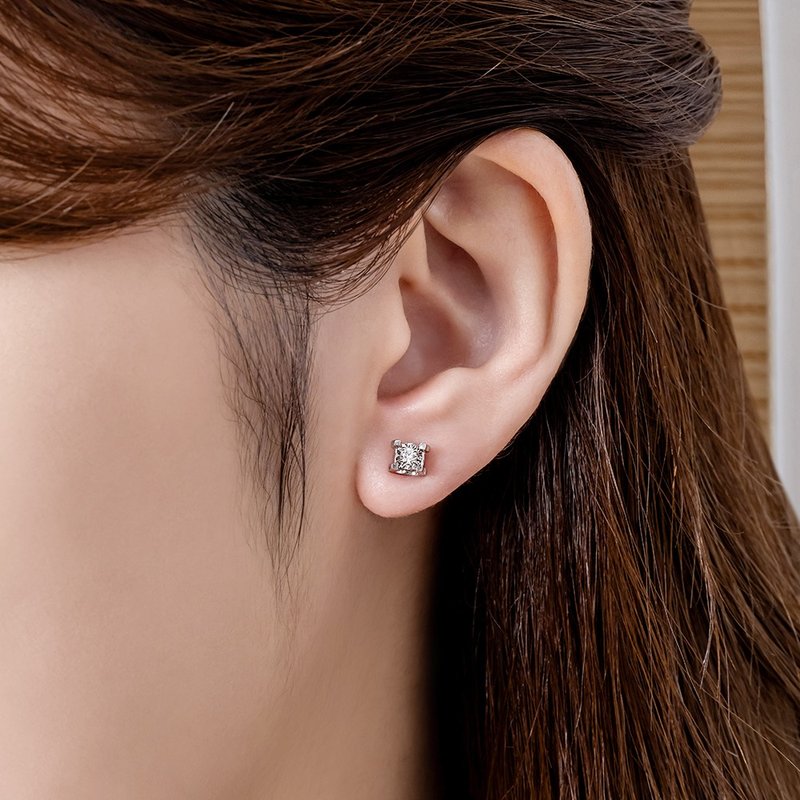 京华钻石 18K金 天然钻石 共0.08克拉 钻石耳环 极光系列 - 耳环/耳夹 - 钻石 