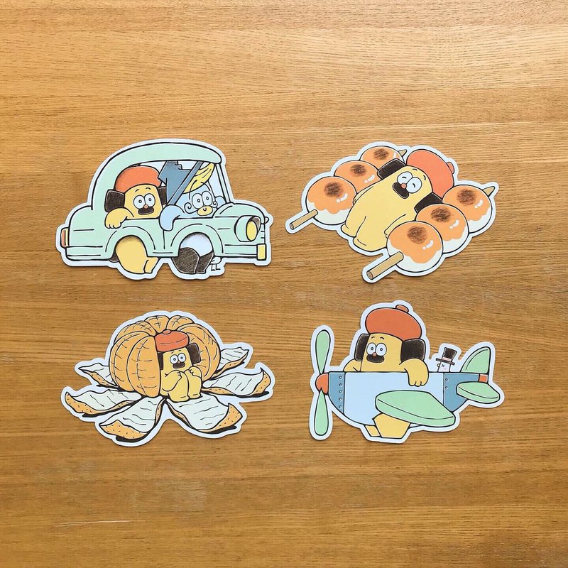 Die-cut post card_4 pieces set - 卡片/明信片 - 纸 橘色