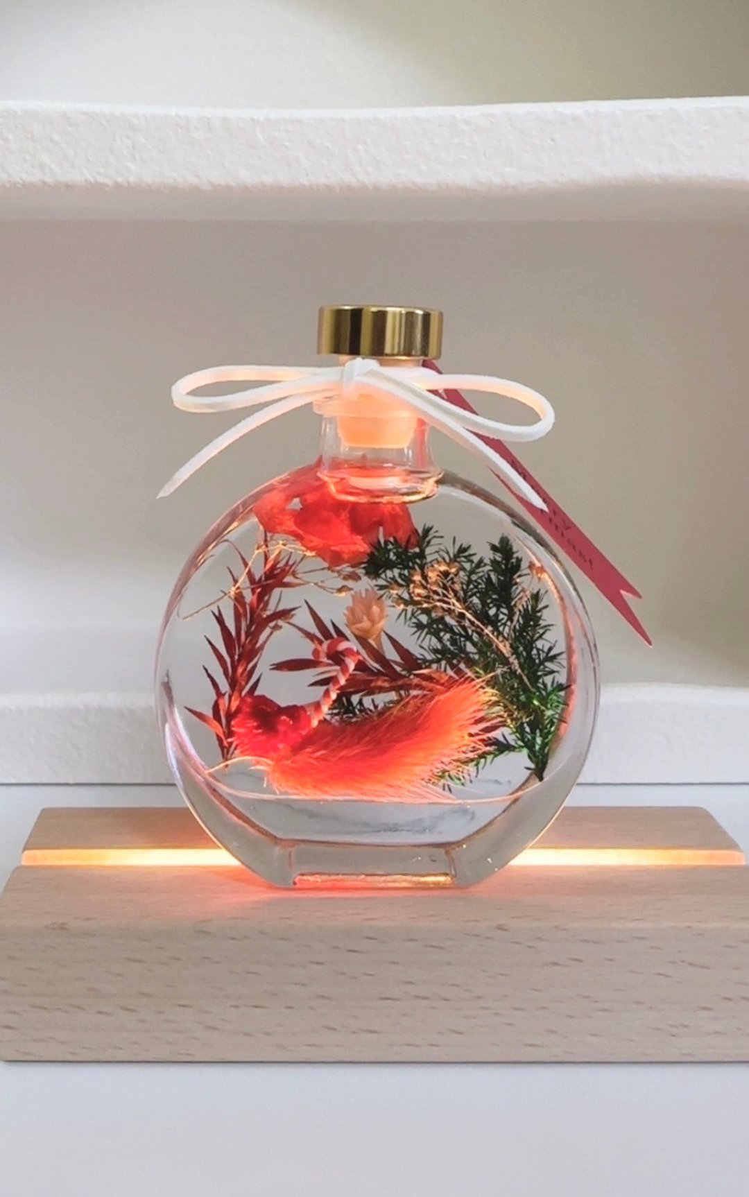 【节日送礼】浮游花瓶 夜灯 不凋花 干燥花 交换礼物 圣诞装饰 - 干燥花/捧花 - 植物．花 