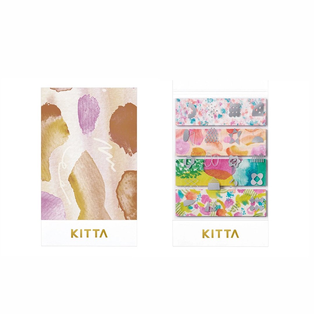 【KING JIM】KITTA随身携带和纸胶带 银箔拼贴款 水彩 (东出桂奈) - 贴纸 - 纸 多色
