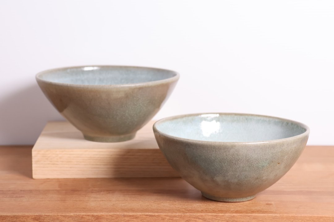 冰裂蓝绿灰碗 - 碗 - 陶 