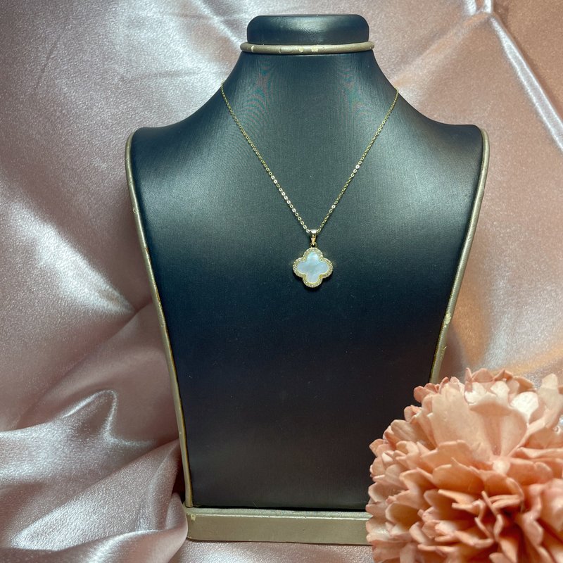 白贝母四叶草设计款项链 - 项链 - 贝壳 