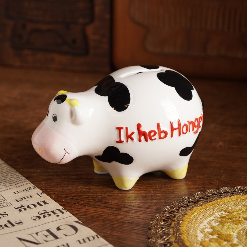 荷兰手绘乳牛造型存钱筒/扑满/老件 - 储蓄罐 - 瓷 多色