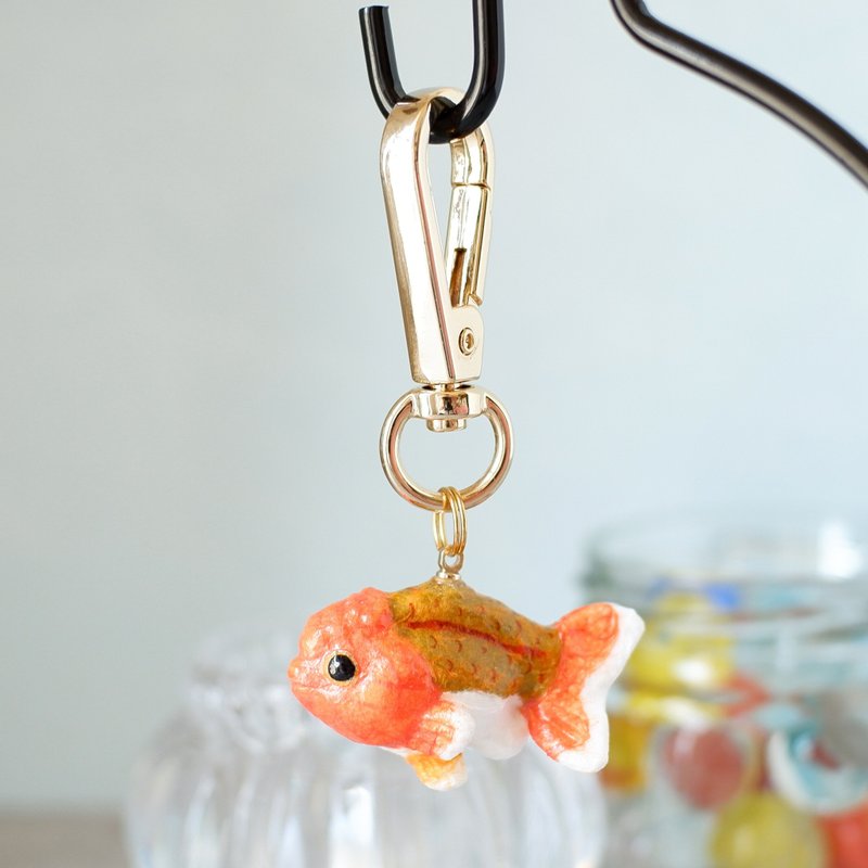 日本纸配件钥匙圈/包吊饰金鱼兰寿 - 钥匙链/钥匙包 - 纸 橘色