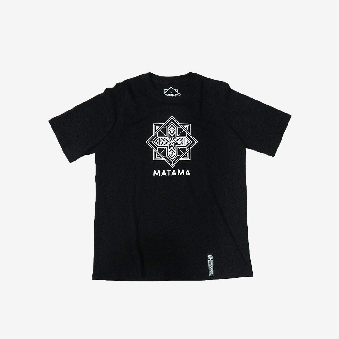 Matama 19 S/S LOGO图纹落肩五分袖T-Shirt - 男装上衣/T 恤 - 棉 黑色