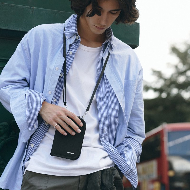 Branden 斜孭防盗银包│Safe Wallet Bag│韩国品牌│大热袋款 - 黑 - 皮夹/钱包 - 防水材质 