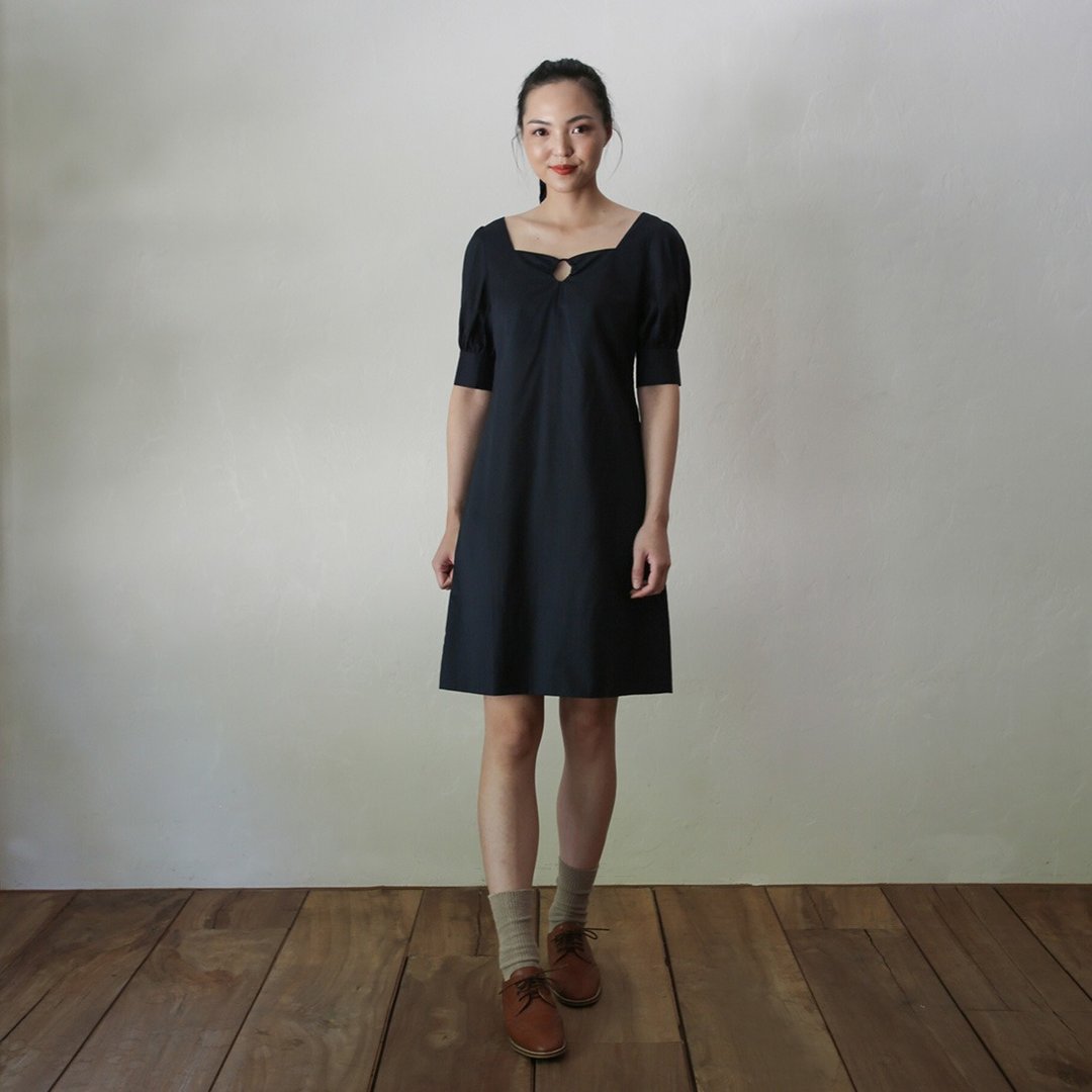 英格丽菱心领洋装 Ingrid Sweetheart Neck Dress D195 - 洋装/连衣裙 - 棉 多色