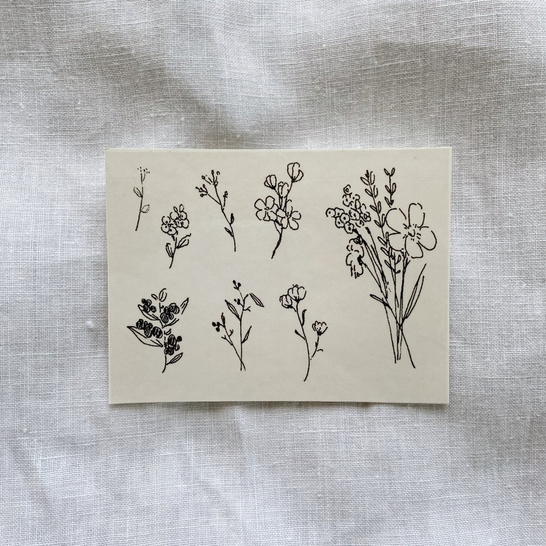 Wildflower 2 tattoo sticker - 纹身贴 - 纸 黑色