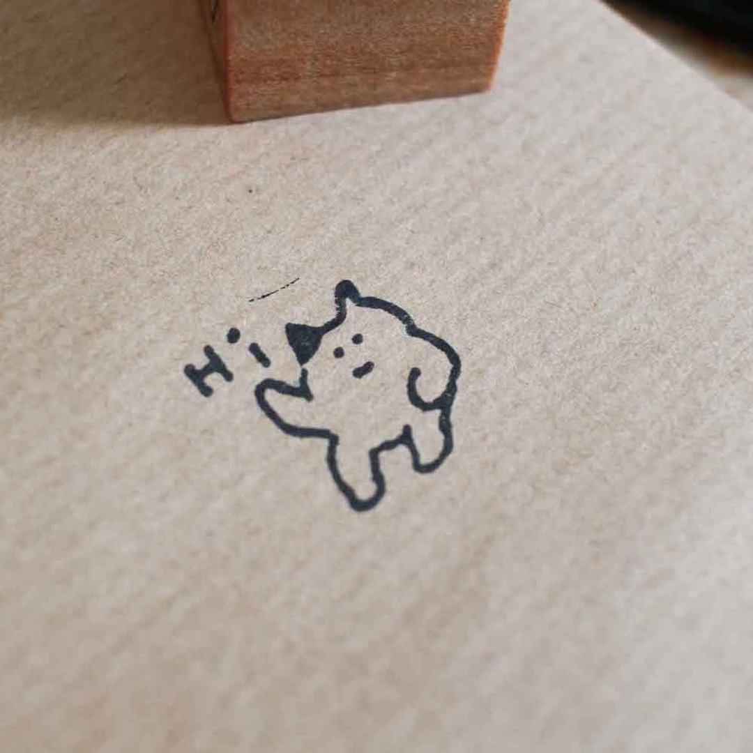 (Jayeon Store 木质印章系列) 挥手打招呼的猫咪 - 印章/印台 - 木头 
