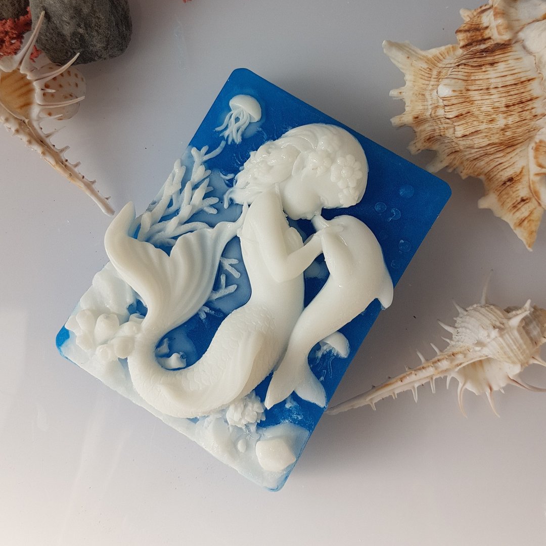 美人鱼 Lola, 香氛手工皂 采用英国Jo Malone 英国梨与小苍兰香味 - 肥皂/手工皂 - 其他材质 蓝色