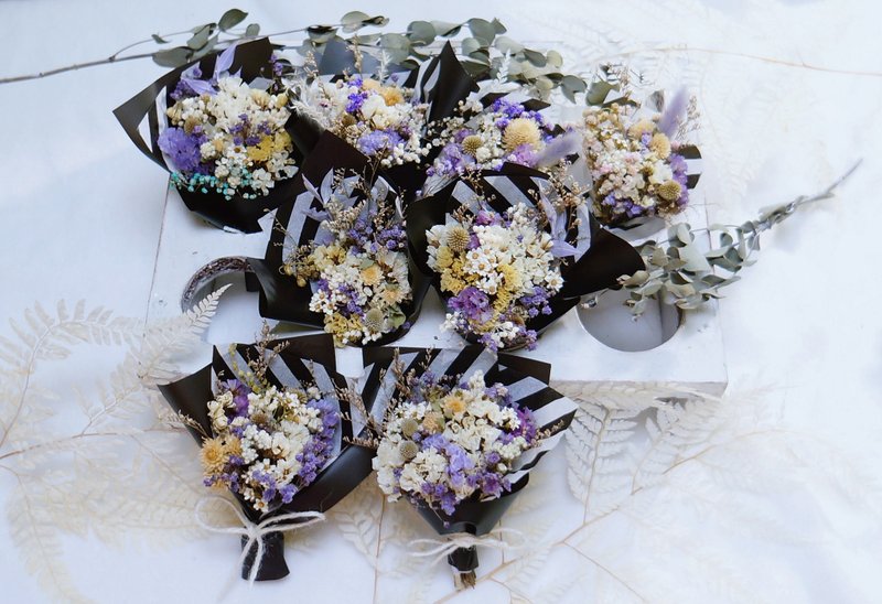 麋花Amor Floral-韩系包装神秘紫迷你小花束/婚礼小物 探房礼 二次进场 新娘 情人节 外拍花束 送客 拍照道具 干燥花 生日礼物 - 植栽/盆栽 - 植物．花 紫色