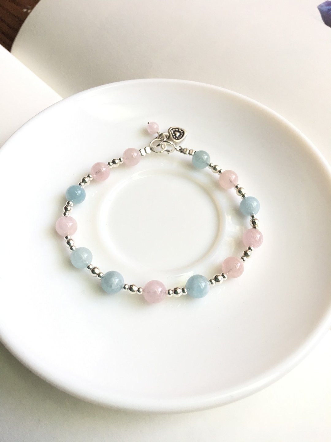 Ops Morganite Gemstone Silver bracelet-摩根石/纯银/粉嫩/手链 - 手链/手环 - 宝石 粉红色