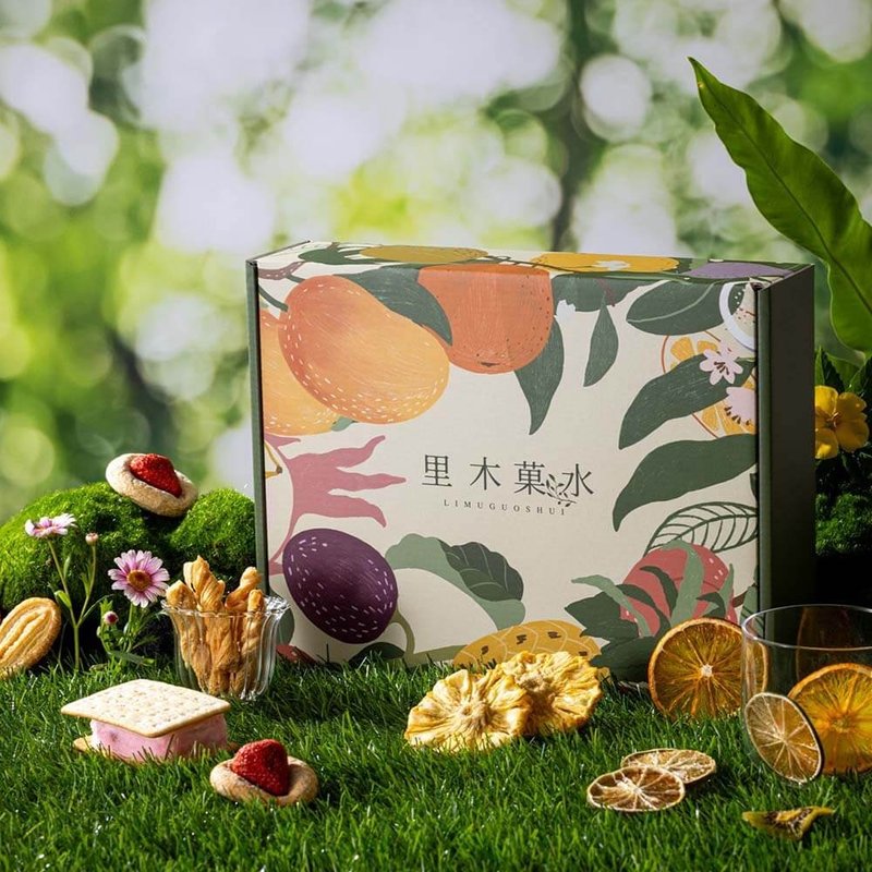 【果香款】果干水×饼干礼盒 (22入-含提袋)  ( 伴手礼/过年送礼) - 零食/点心 - 其他材质 
