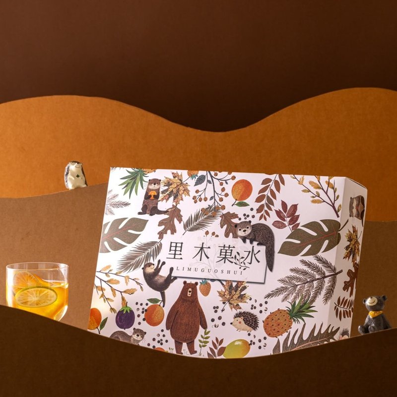 【动物款】果干水×饼干礼盒 (24入-含提袋) - 零食/点心 - 其他材质 