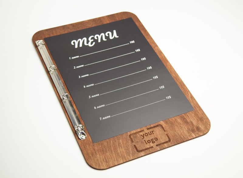 Wooden Menu, Menu, Menu Cover, Restaurant Menu Cover, FREE ENGRAVING - 其他 - 木头 多色