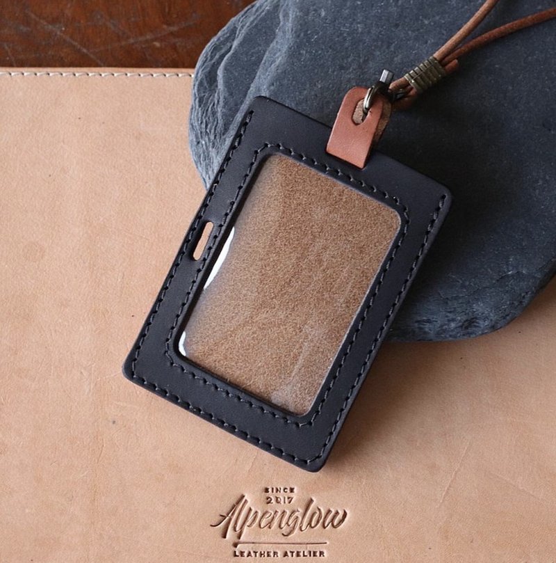 共七色|含绳组合|植鞣革直、横两用识别证套|GOGORO卡套 - 证件套/卡套 - 真皮 绿色