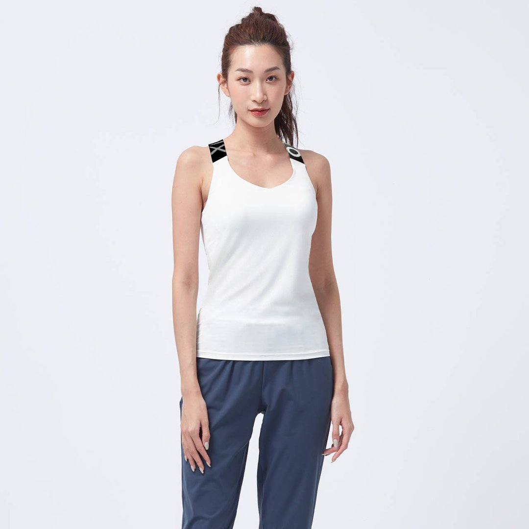 不可退换 /品牌研发-凉感织带Bra Top-香槟白 - 女装背心 - 尼龙 白色