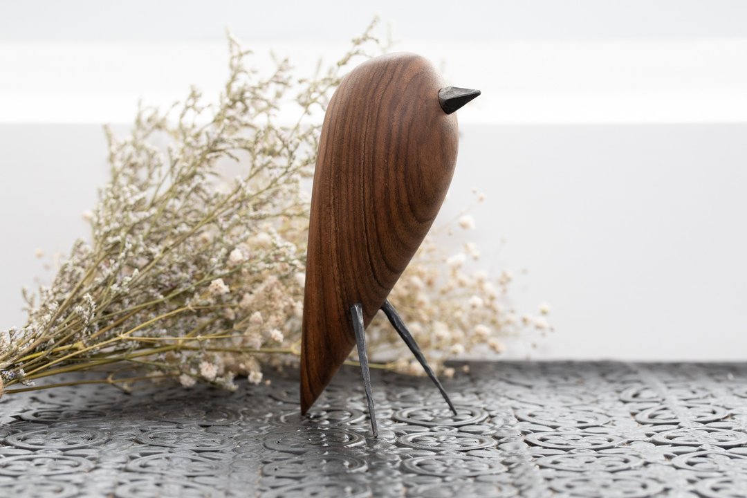 简约品味全人手制作木鸟摆设 - 樱桃木 - 摆饰 - 木头 咖啡色