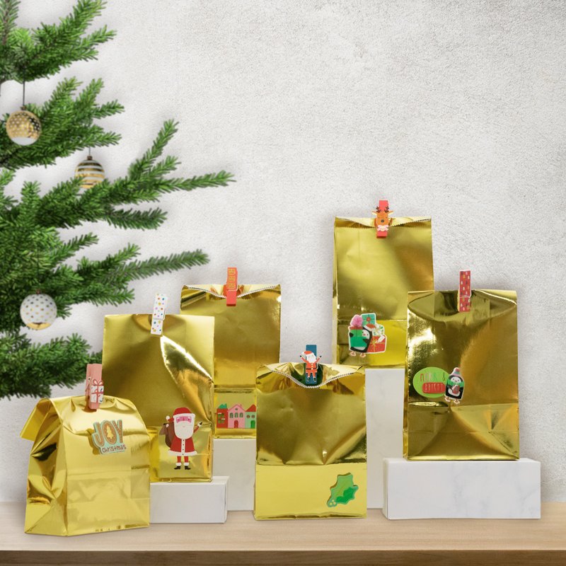 圣诞礼物包装用纸袋(6入)-金光闪亮色 - 其他 - 其他材质 金色