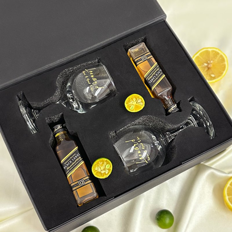 Whisky礼盒丨定制化礼盒 刻字酒杯 送礼首选刻字礼盒 文字雕刻 - 玻璃杯 - 玻璃 