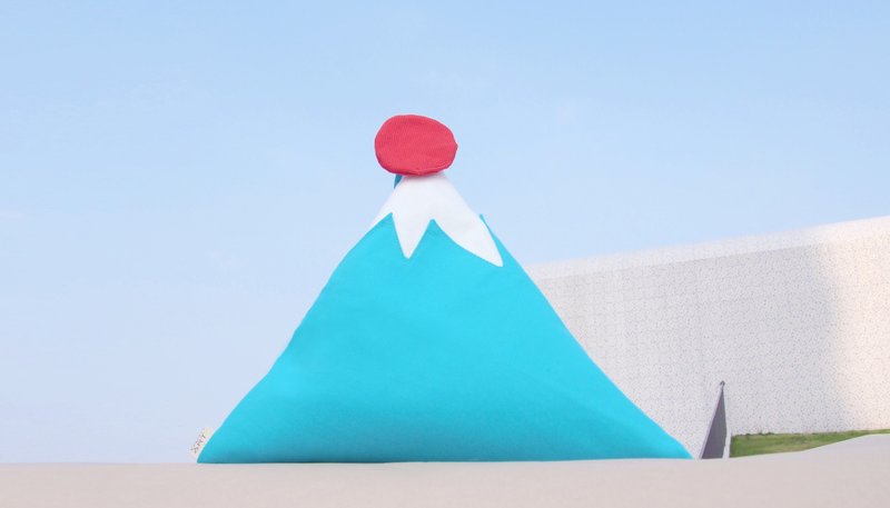 富士山 日出 几何 三角 手拿包 (M) - 手拿包 - 棉．麻 蓝色