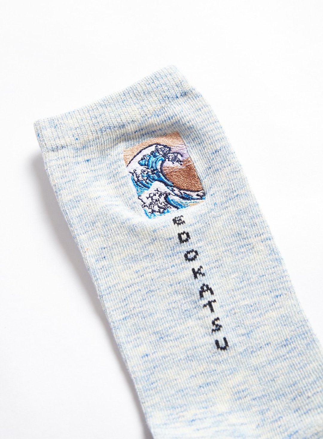 江户胜 日系 中性 海浪绣花风格中筒袜25-27cm (两双1组) #袜子 - 袜子 - 其他材质 多色
