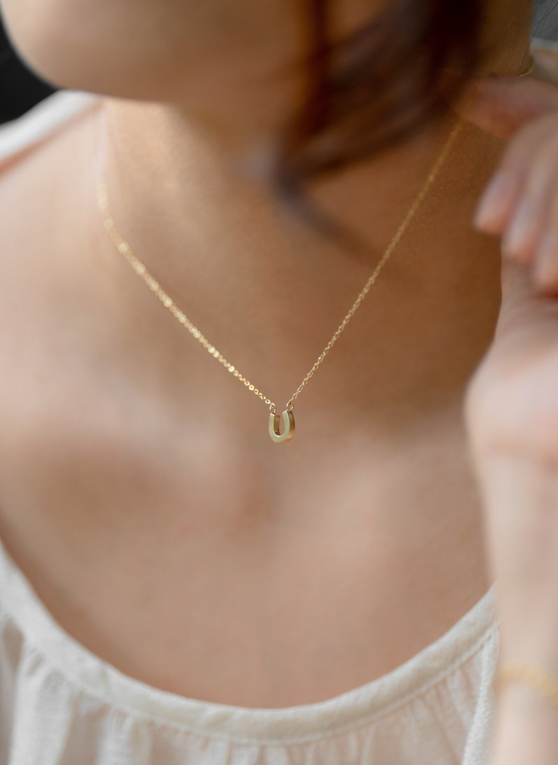 U 幸运马蹄项链 医疗钢镀18k金项链 可配戴洗澡 - 项链 - 不锈钢 金色