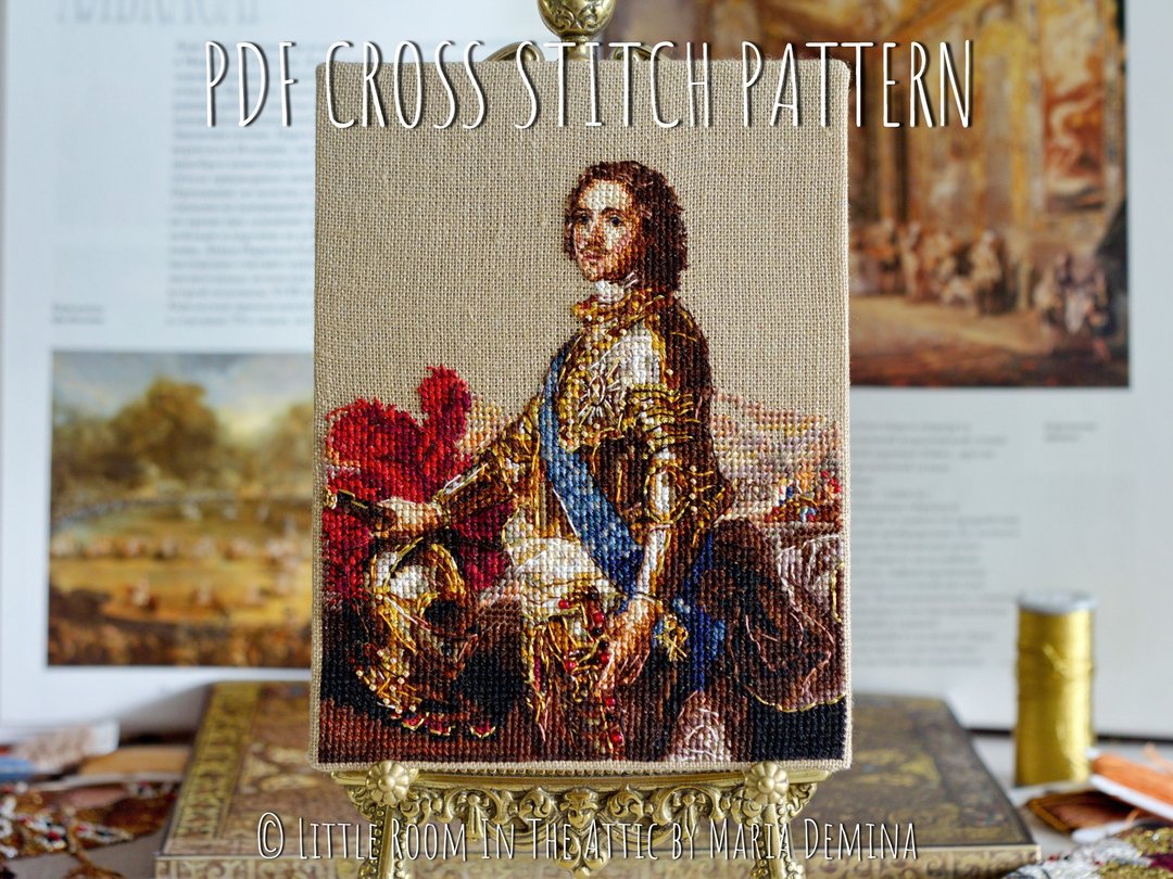 彼得大帝 - Jean-Marc Nattier - PDF 十字绣图案十字绣 - 手工艺教程/工具书 - 其他材质 