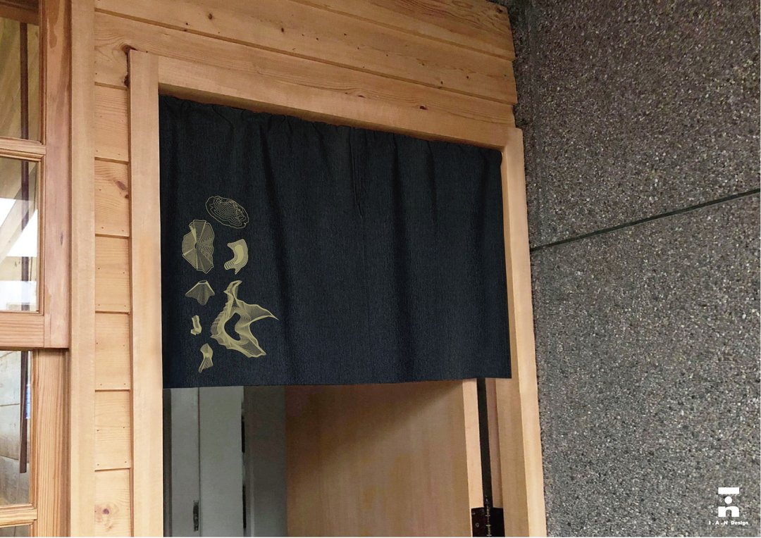 (订制专区) 流线山脉-有机棉绢印黑色日式短门帘 Organic Cotton - 门帘/门牌 - 棉．麻 黑色