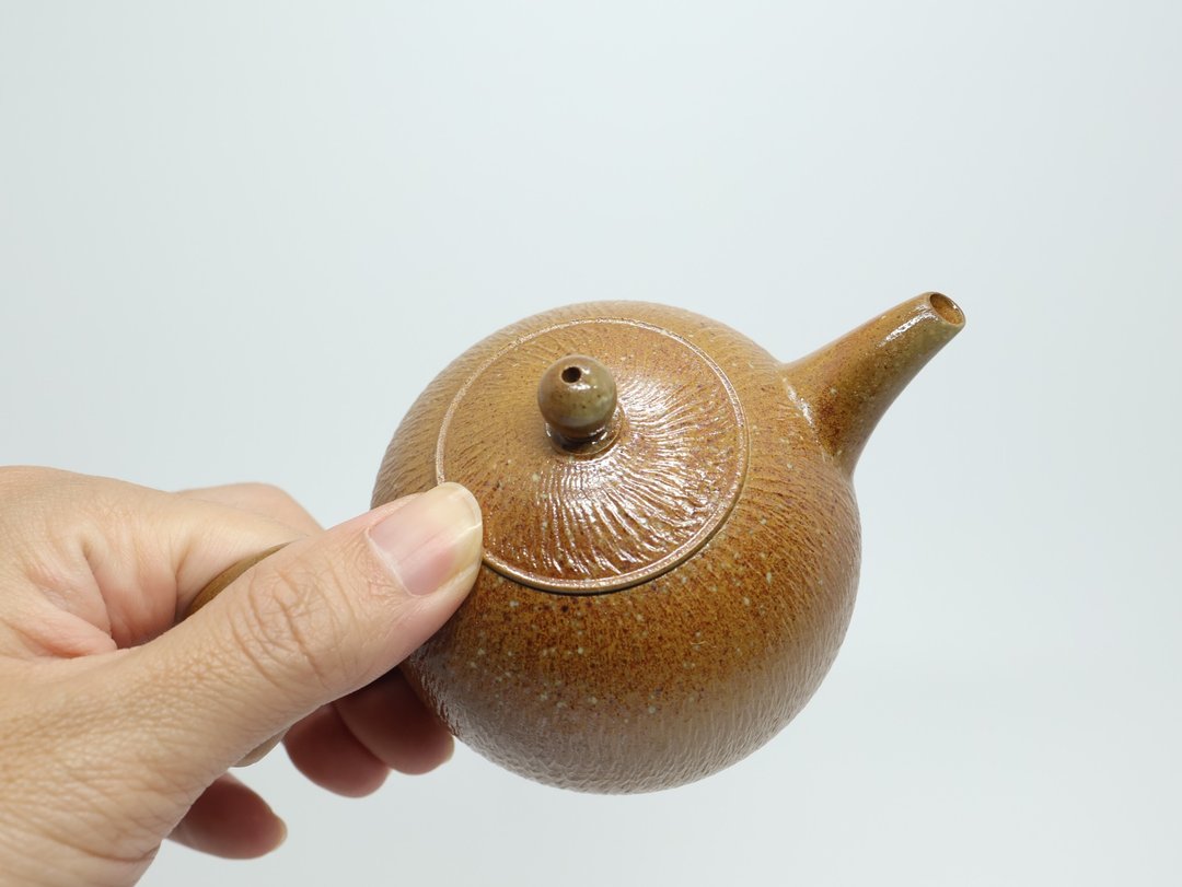 李涣峻【名家茶壶】薄胎轻量柴烧跳刀壶 - 茶具/茶杯 - 陶 橘色