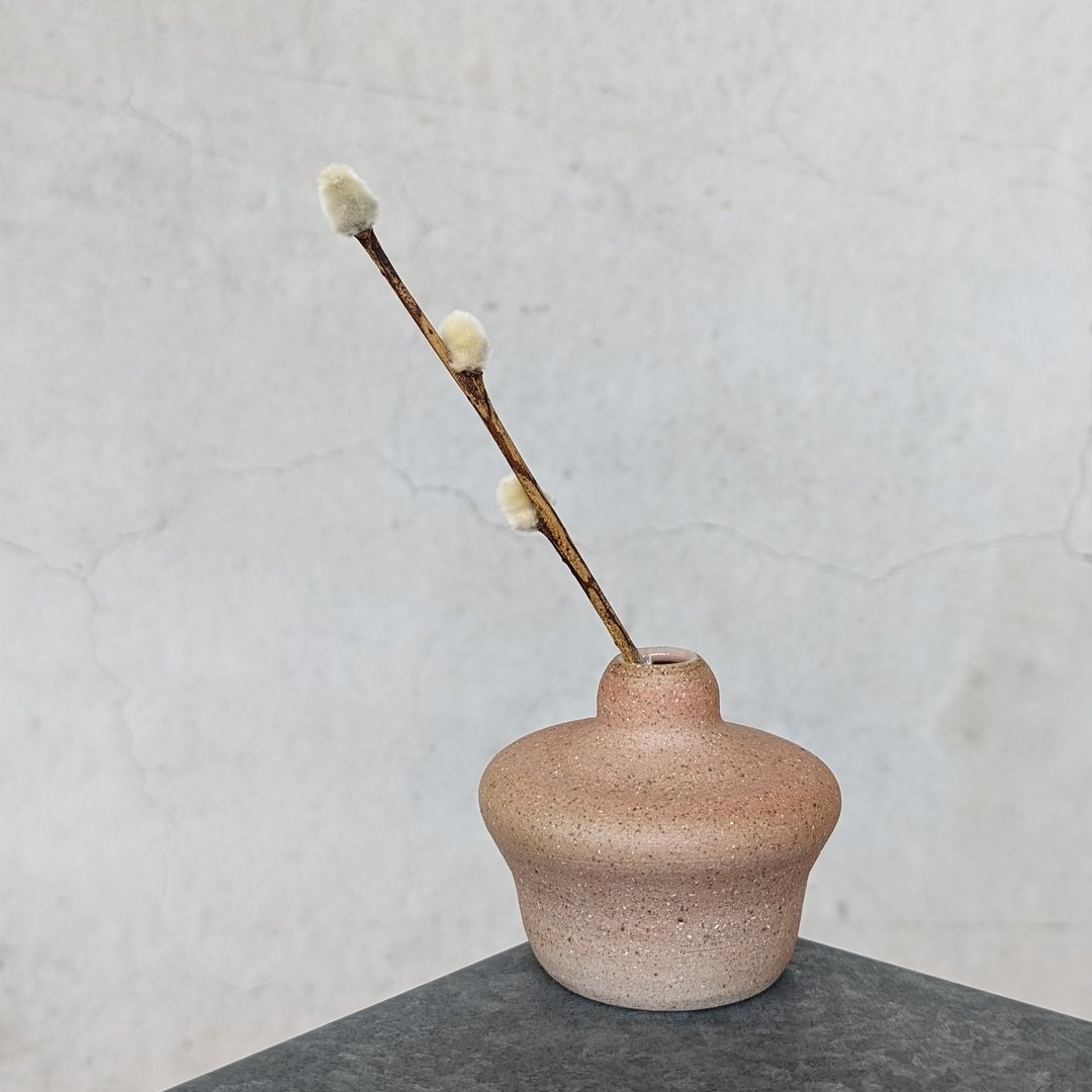 扁扁石栎 小口花器 - 花瓶/陶器 - 陶 橘色