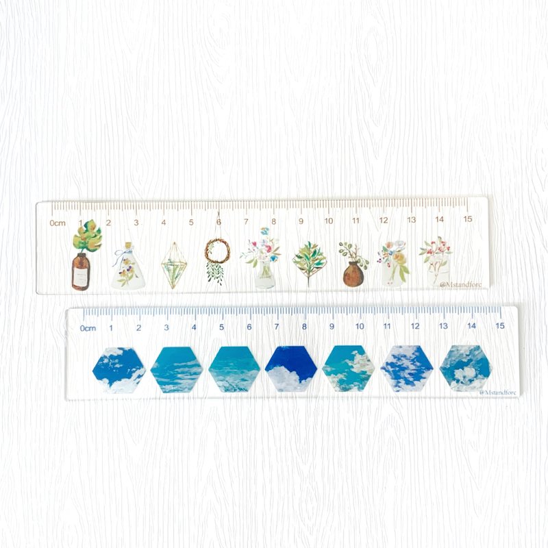 Mstandforc 透明间尺 云上风景 北欧植物 水彩插画 - 其他书写用品 - 塑料 多色