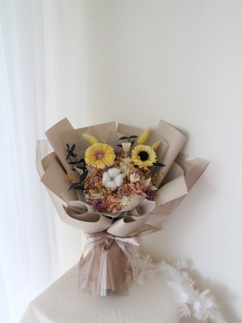 【毕业花束】太阳花花束 毕业礼物 永生花束 毕业季 干燥花 - 干燥花/捧花 - 植物．花 黄色