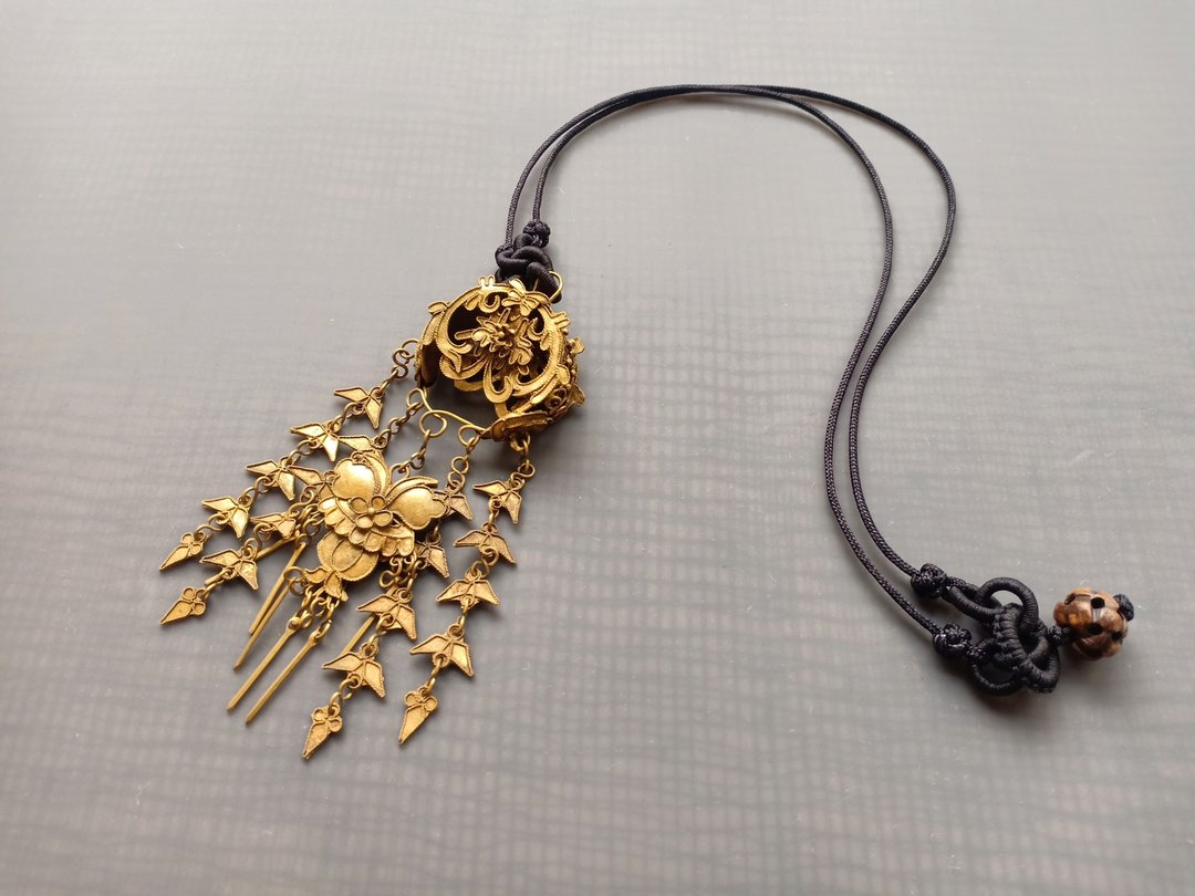 蝴蝶鎏金 手工编结项链 – 老件 – 纯设计特价 SD-069.SD-070 - 其他 - 银 金色